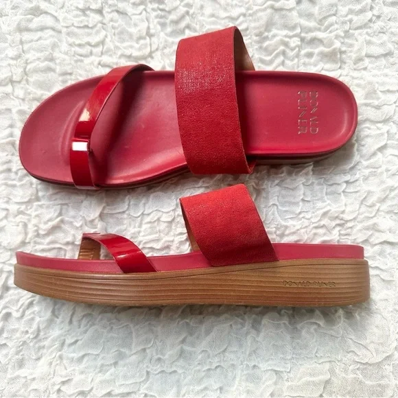 Donald J. Pliner Farris Wedge Sandal in Tomato Red Size 11 - Picture 1 of 12